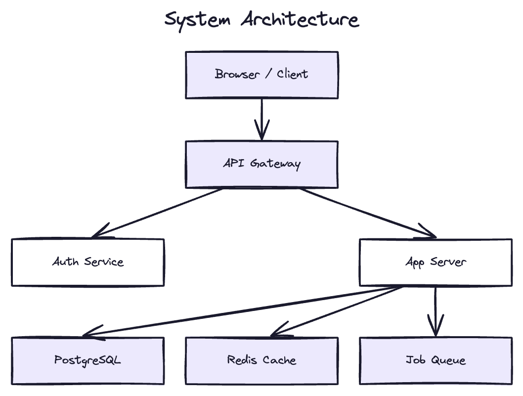 System architecture diagram example drawn on FlyingDraw